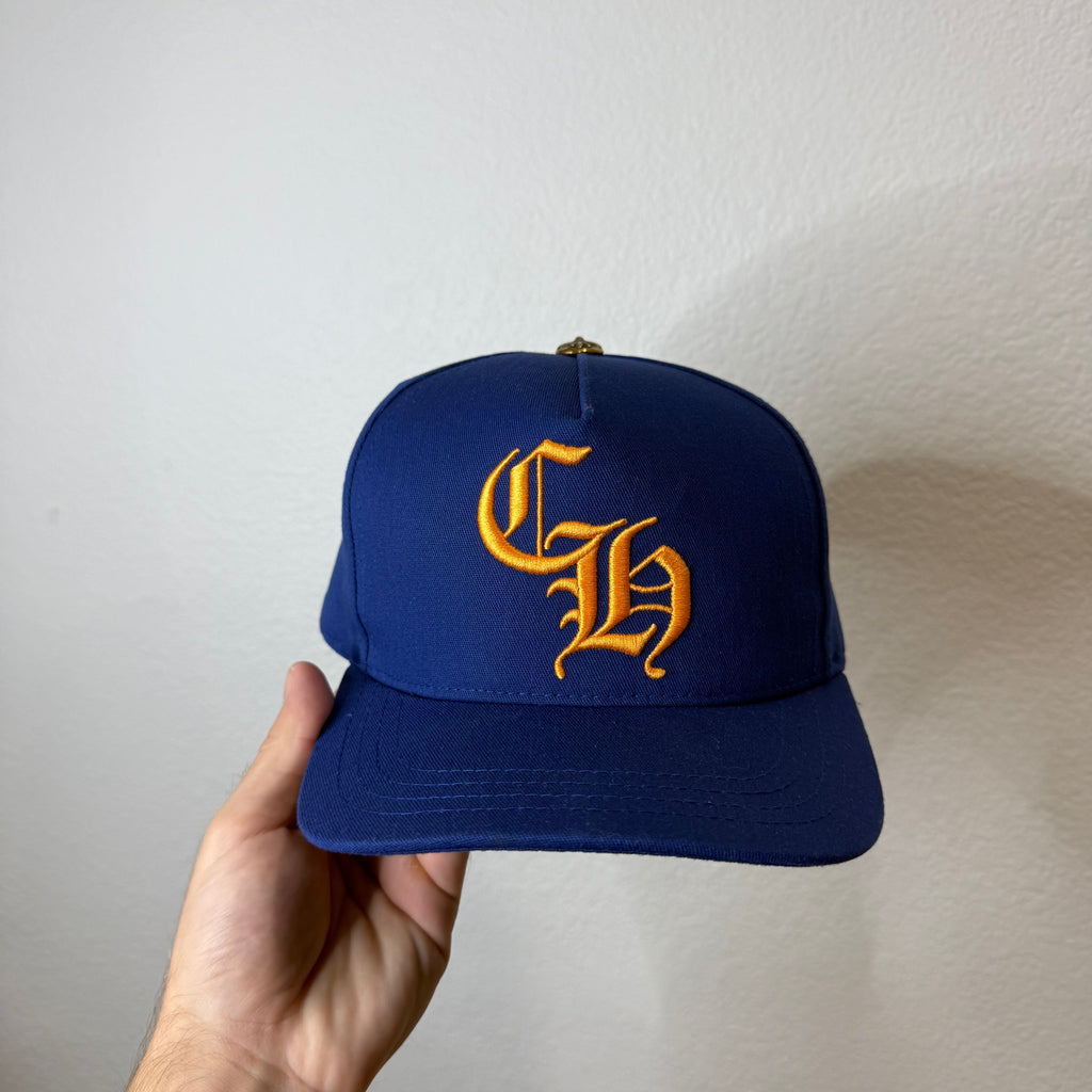 Chrome Hearts CH Baseball Trucker Hat Navy Gold
