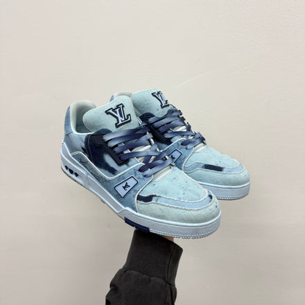 Louis Vuitton Trainer Sneakers Blue Canvas - LV 9.5 (Fits US 11)