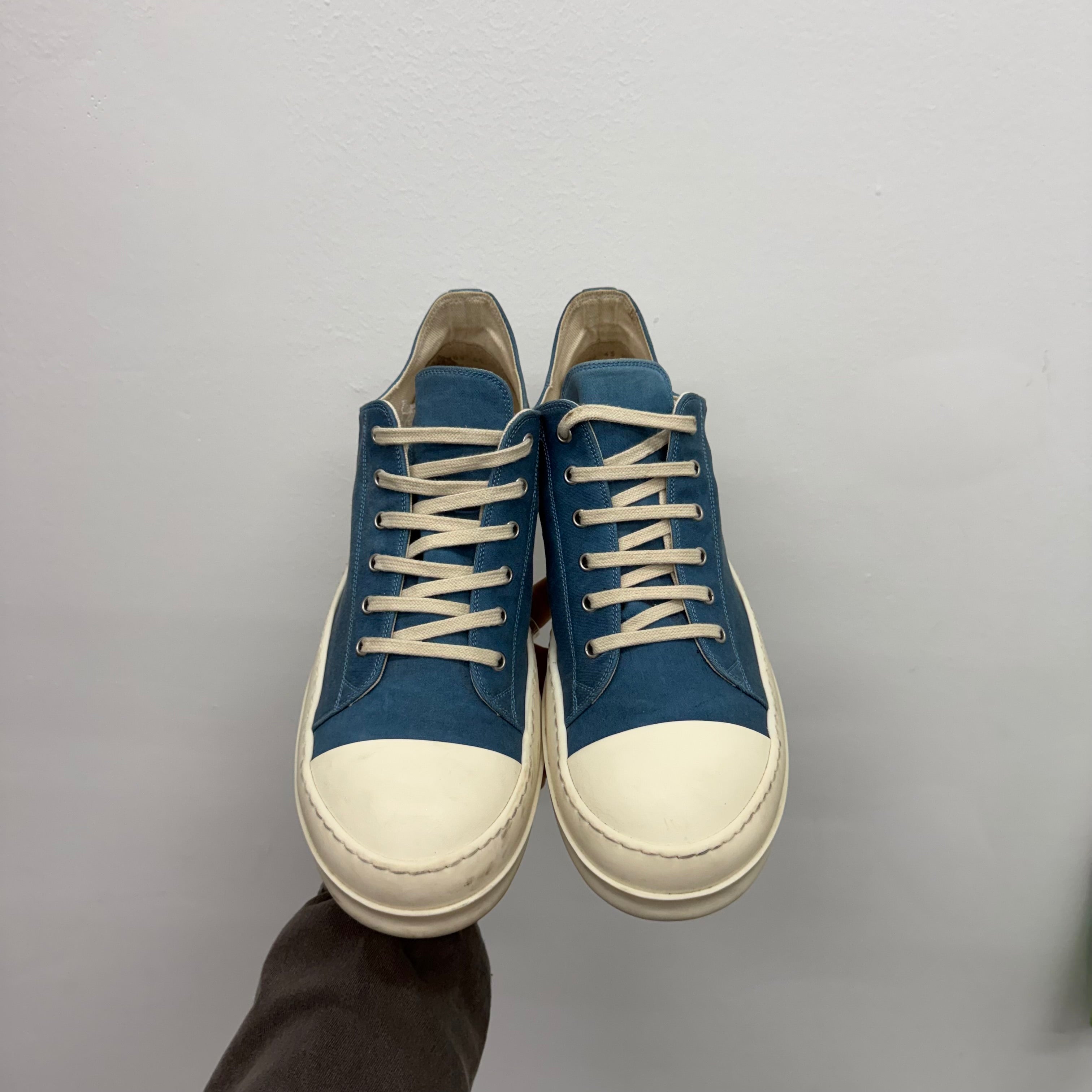 Rick Owens Ramone Cyan Blue Sneakers - Size 45 (US 12)