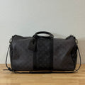 Louis Vuitton Monogram Bandouliere Keepall 50 Duffle Bag Eclipse Reverse Gray