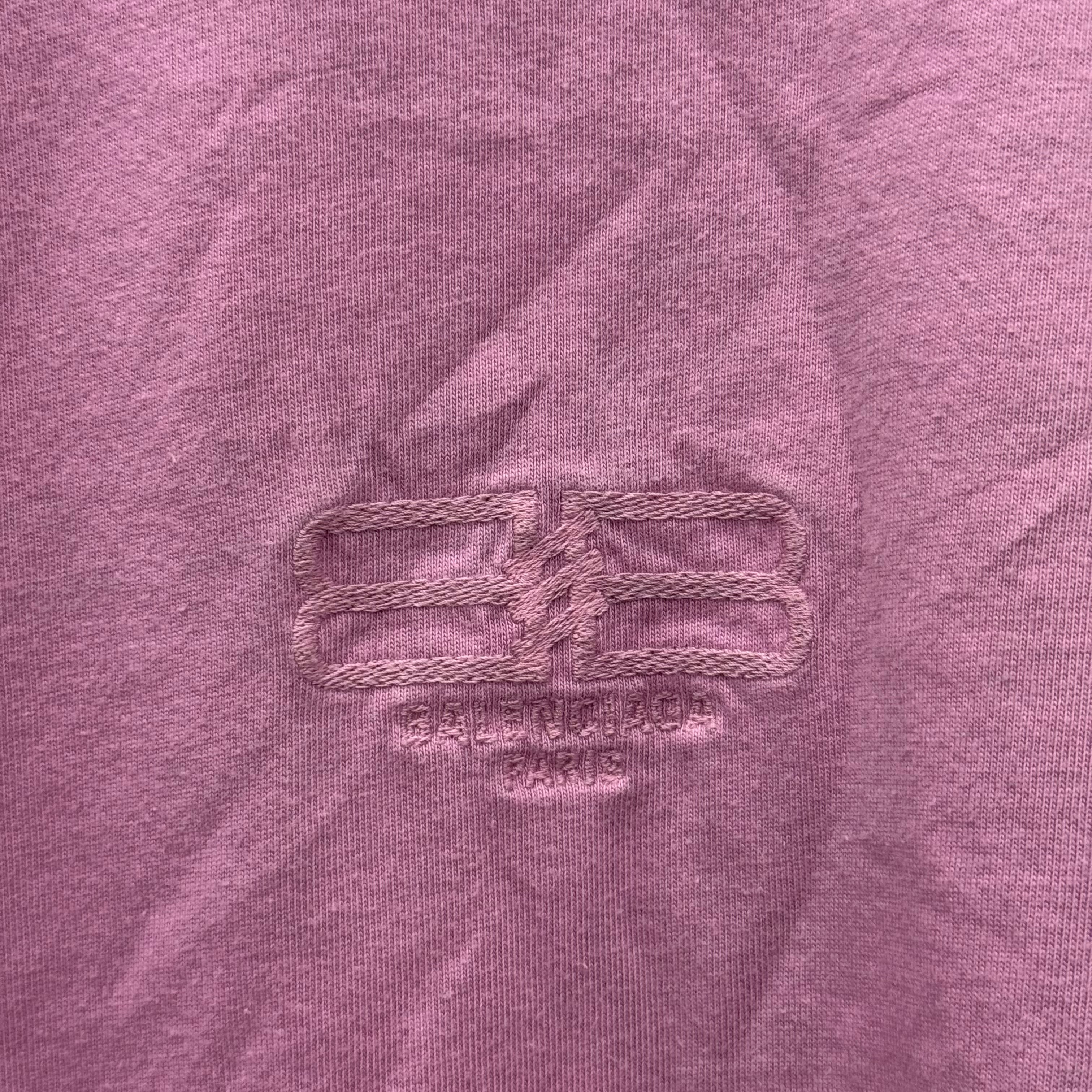 Balenciaga BB Logo Pink T-Shirt - Size S