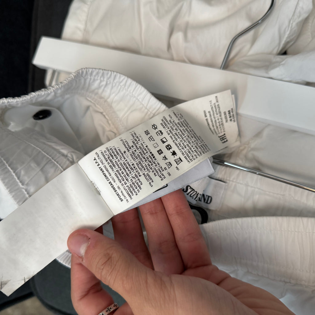 Stone Island White Cargo Jogger Sweatpants - Size 30