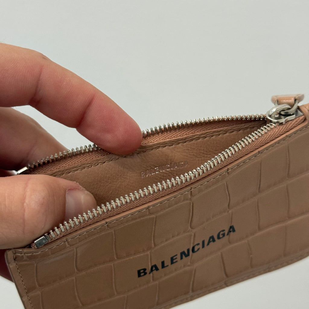 Balenciaga Croc Leather Coin Pouch