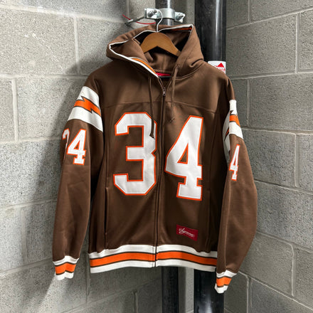 Supreme Browns Football Jersey Zip-Up Hoodie - Size M