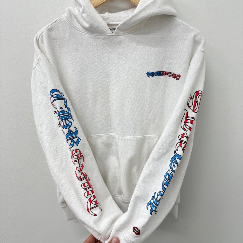 Chrome Hearts Matty Boy USA Hoodie White - Size S