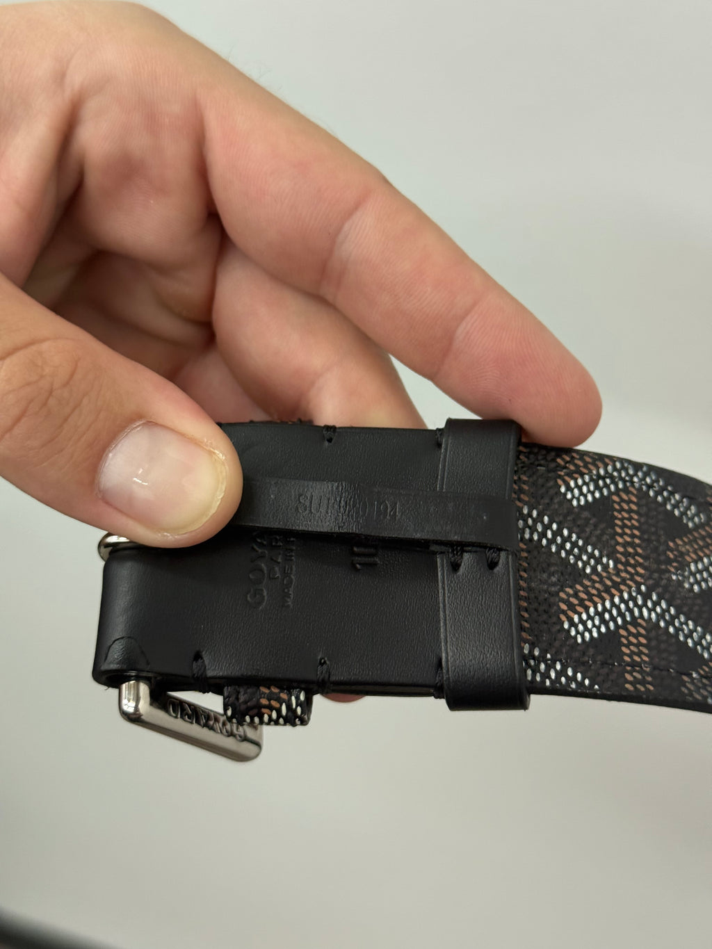 Goyard Brown Black Monogram Belt