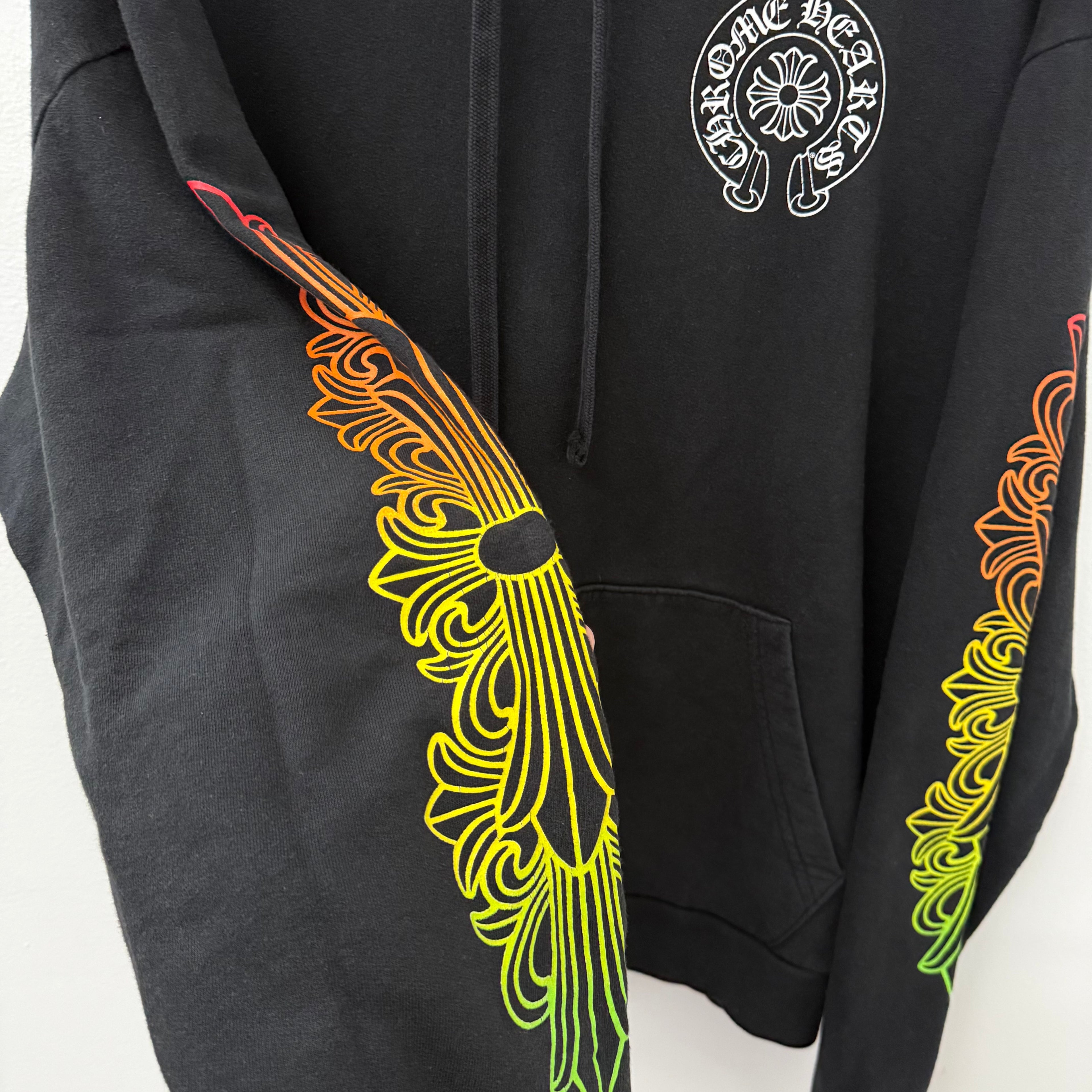 Chrome Hearts Gradient Floral Horseshoe Hoodie - Size L