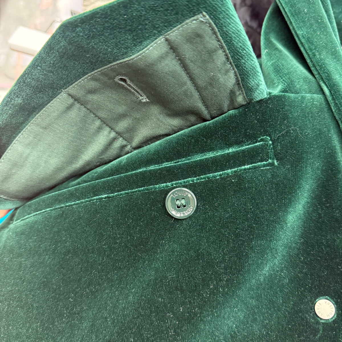 Louis Vuitton Virgil Abloh Green Velvet Windbreak Tech Jacket - Size 52 (XL)