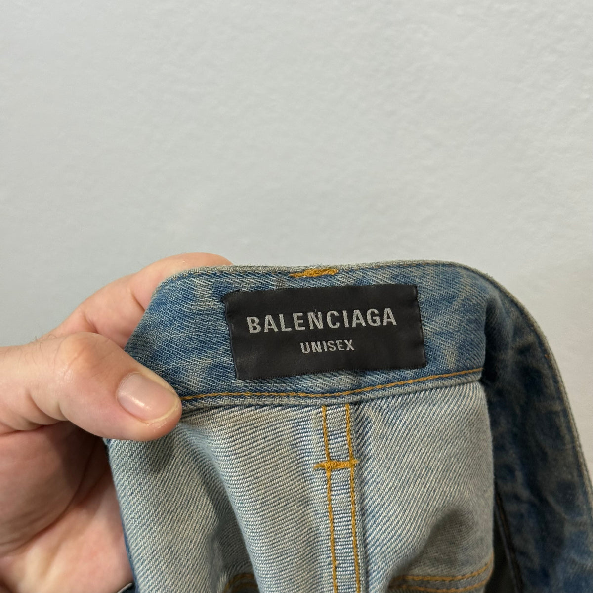 Balenciaga Mud Season Embroidered Reverse Pocket Denim Jeans - Size XL (36)