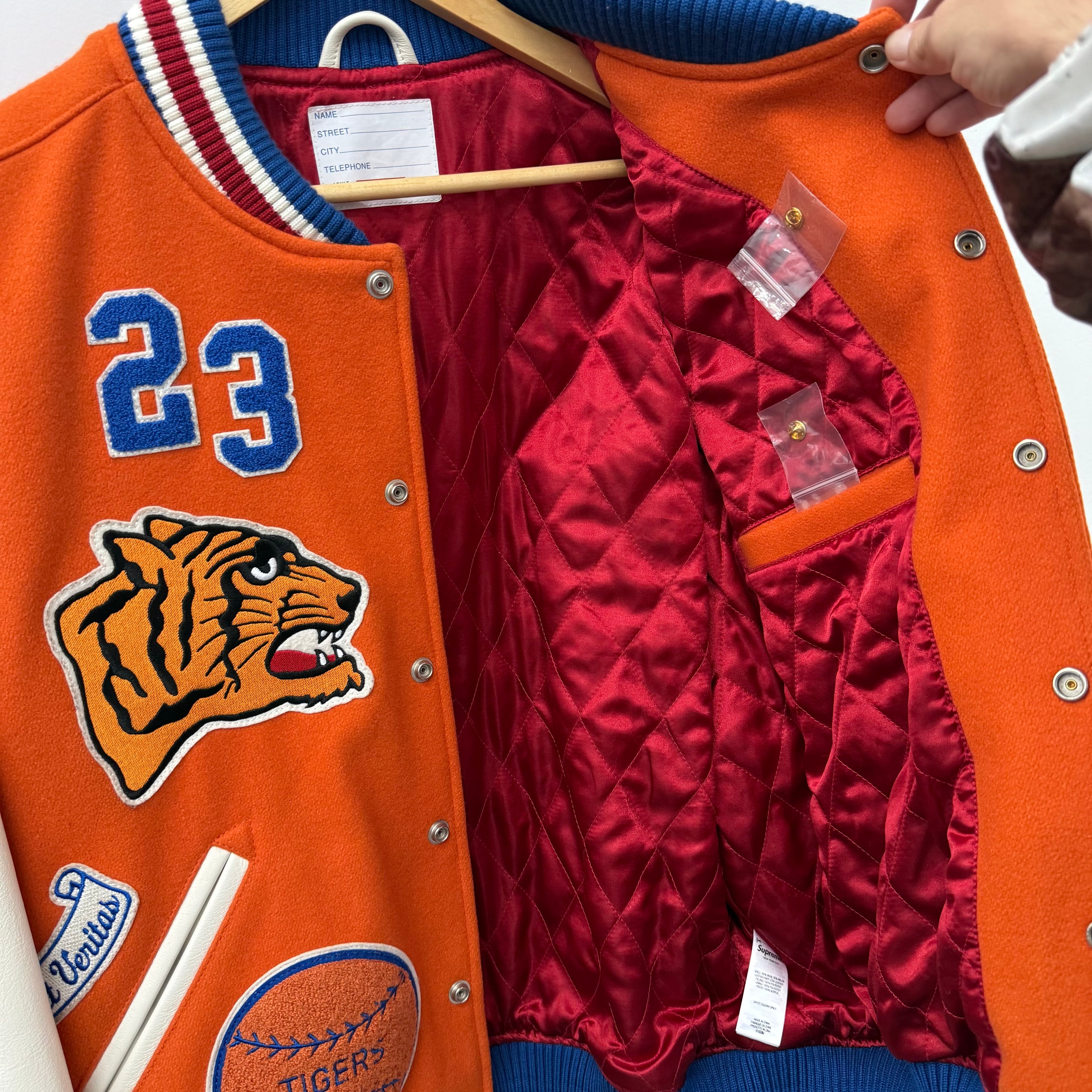 Supreme Tiger Varsity Jacket Orange - Size M