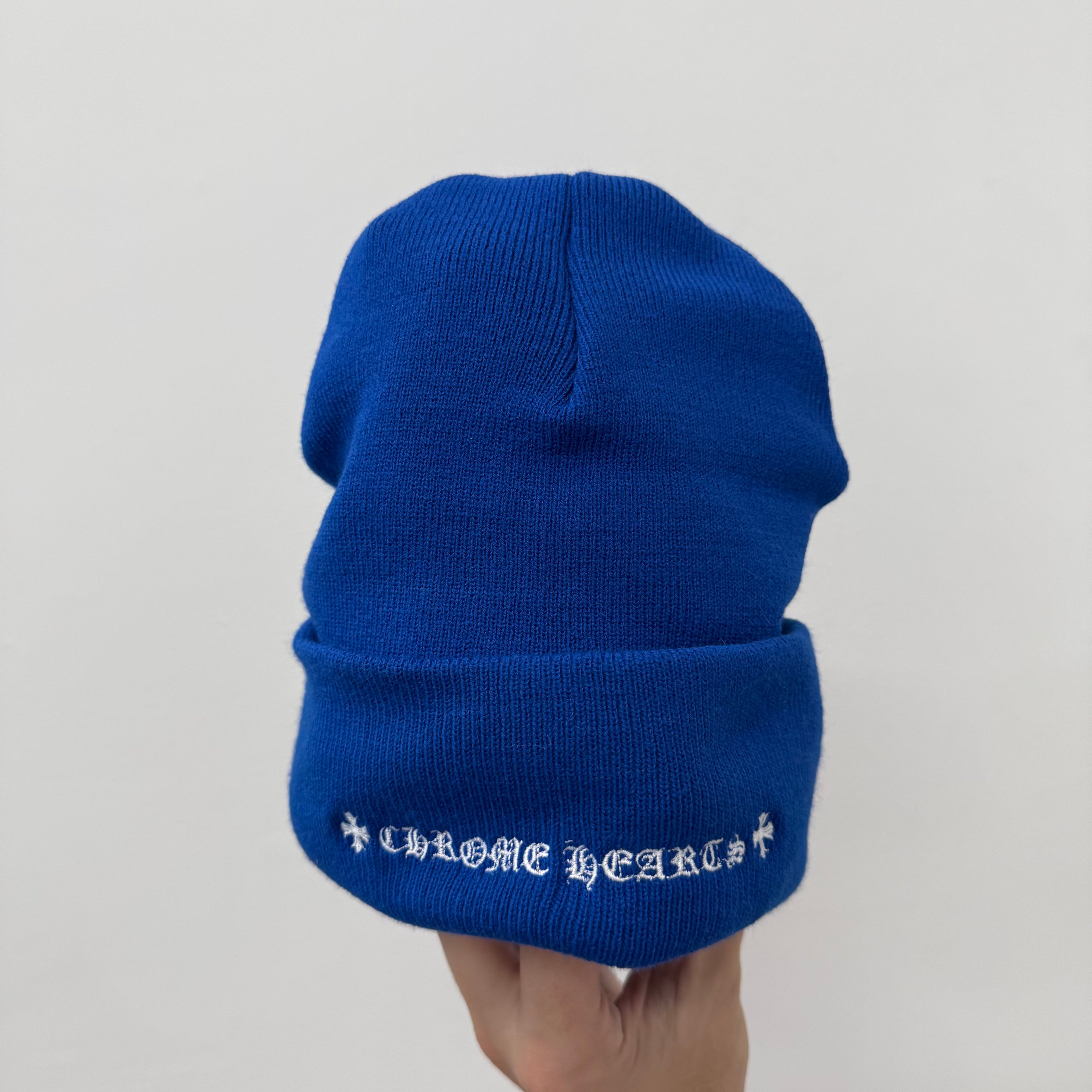 Chrome Hearts Blue CH Embroidery Beanie