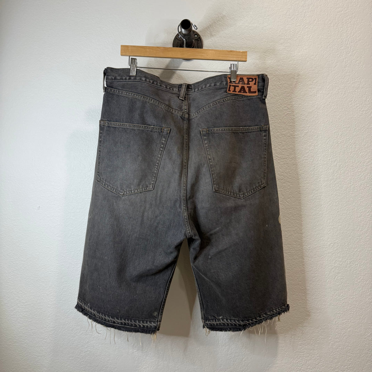 Kapital Bones Denim Shorts Black - Size 38