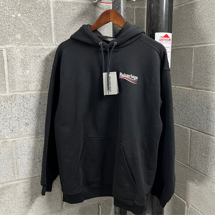 Balenciaga Campaign Logo Pullover Hoodie - Size L