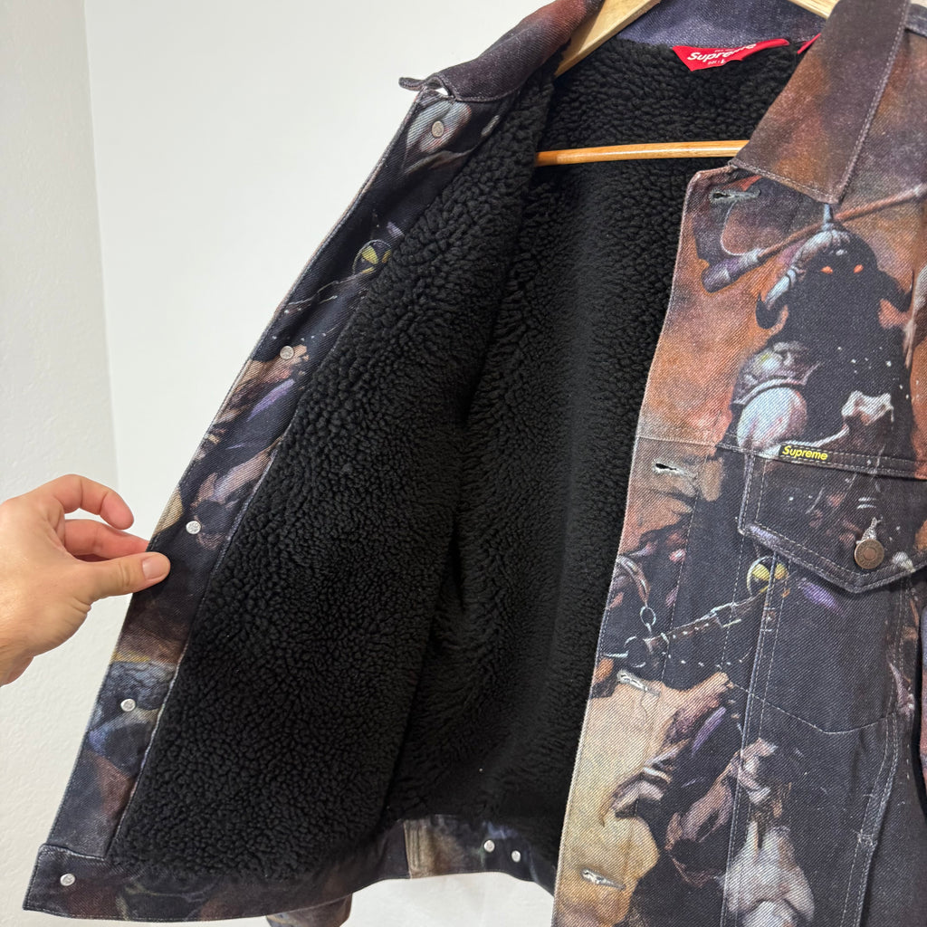 Supreme Frank Frazetta Faux Shearling Lined Button Jacket - Size L