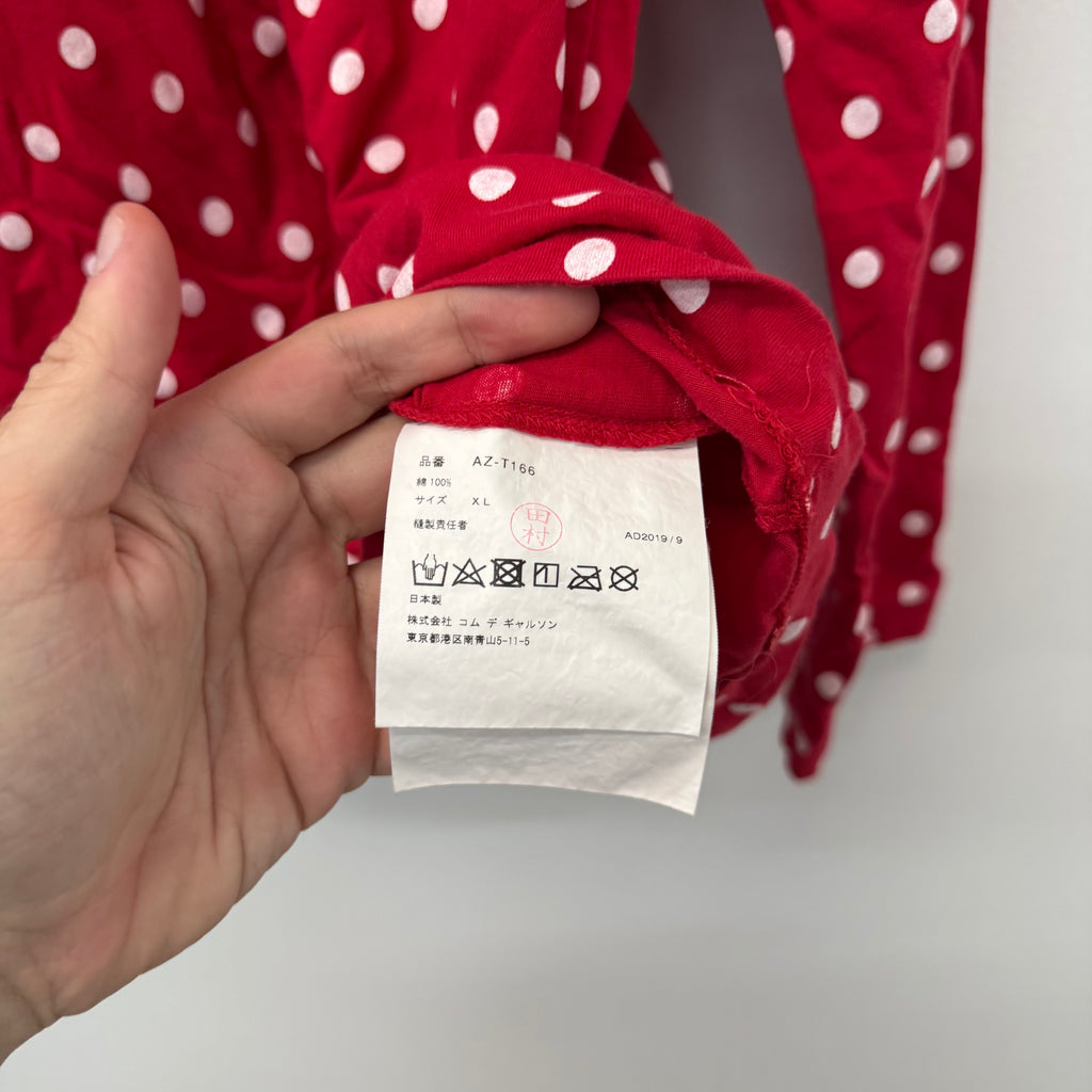 CDG Play Polka Dot Longsleeve Shirt - Size XL