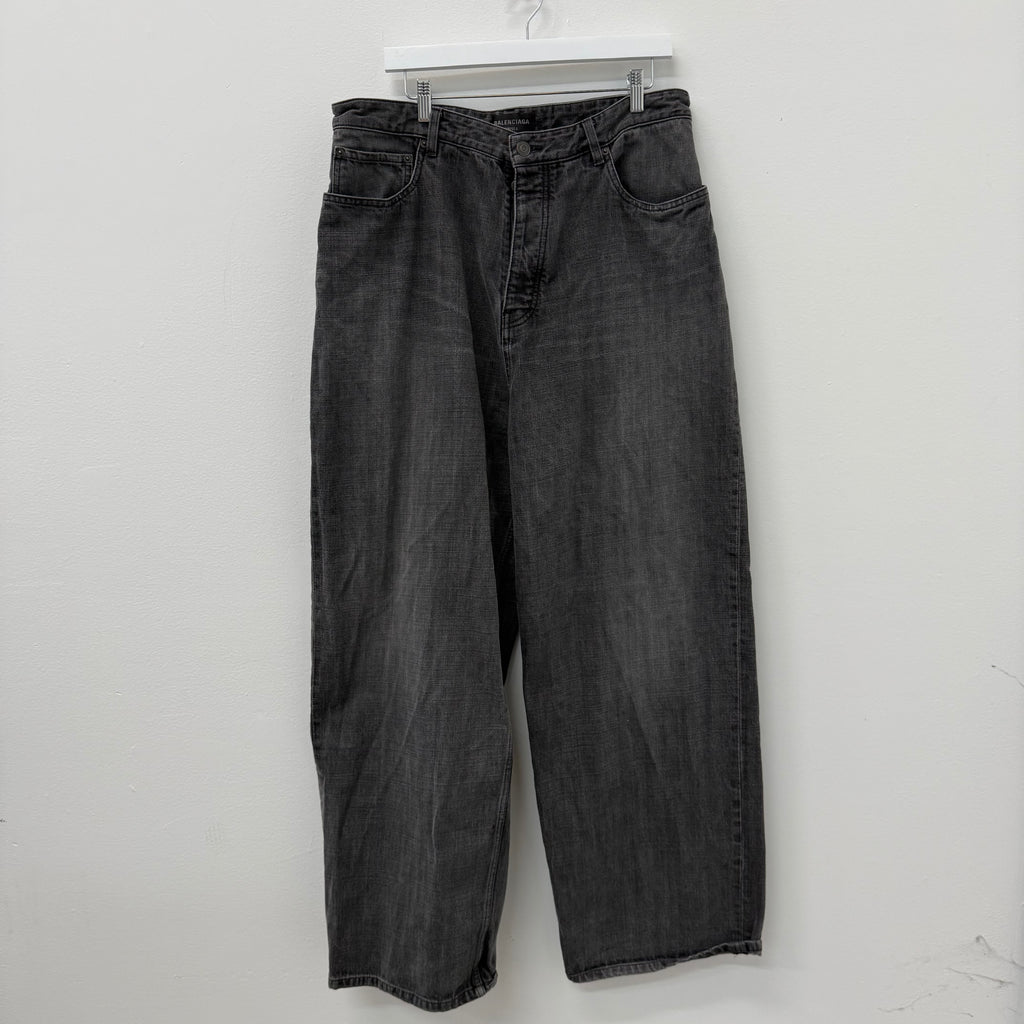 Balenciaga Baggy Black Wash Denim Jeans - Size 1 (34)