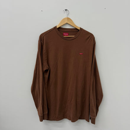 Supreme Brown Mini Box Logo Longsleeve Shirt - Size L
