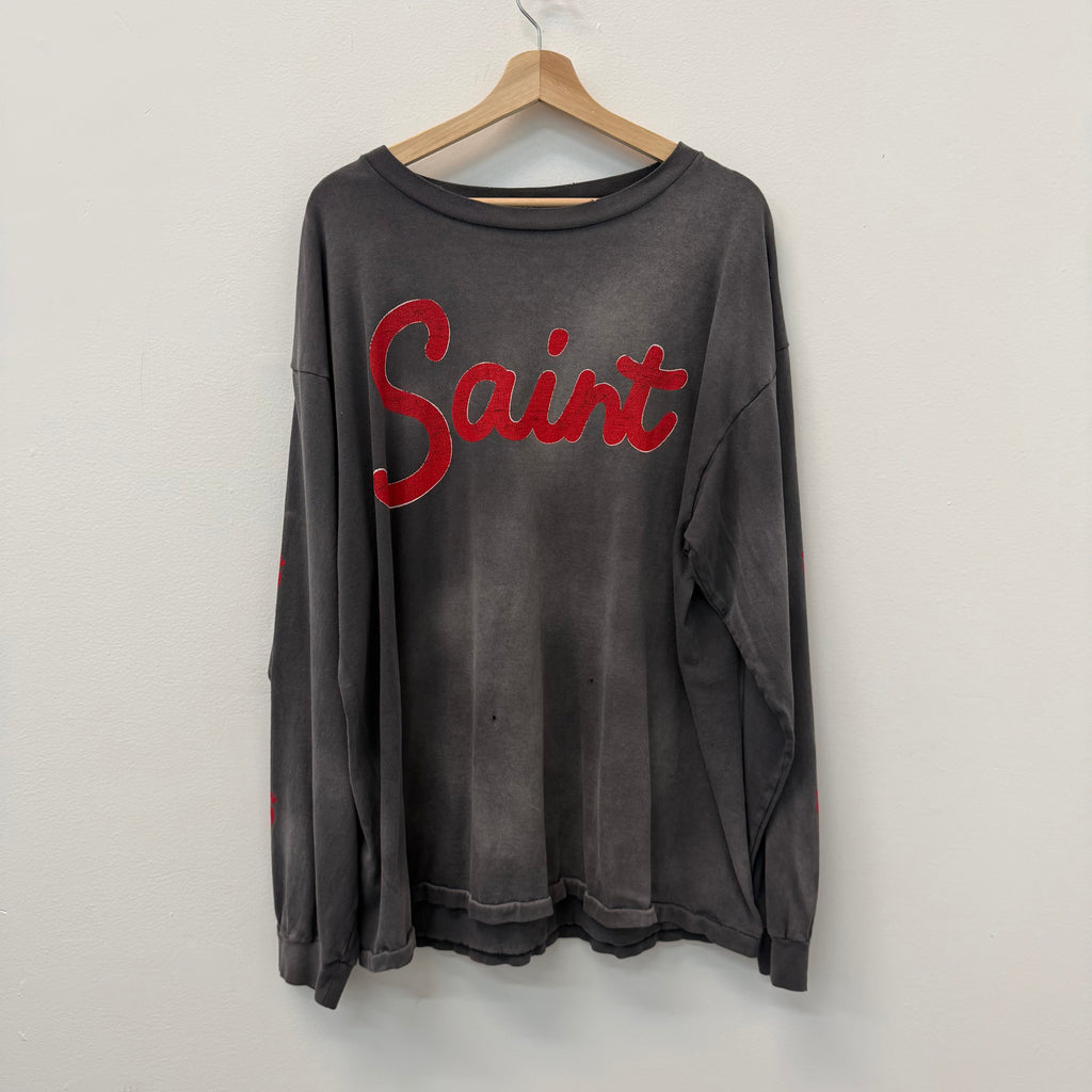 Saint Michael Footprint Jesus Longsleeve T-Shirt - Size XXL
