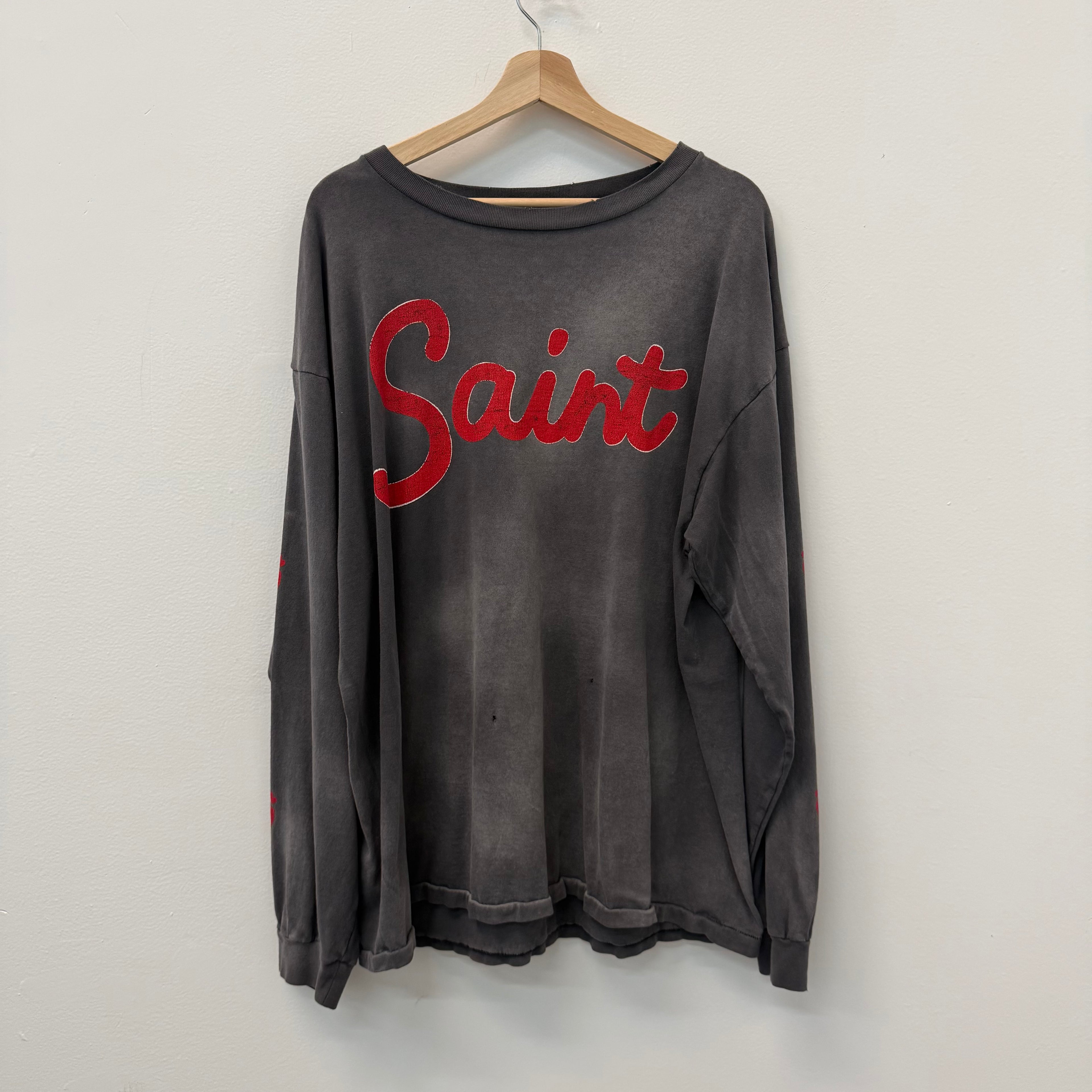 Saint Michael Footprint Jesus Longsleeve T-Shirt - Size XXL