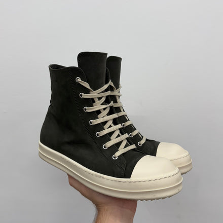 Rick Owens Forrest Green Ramone High Sneakers - Size 42 (US 9)