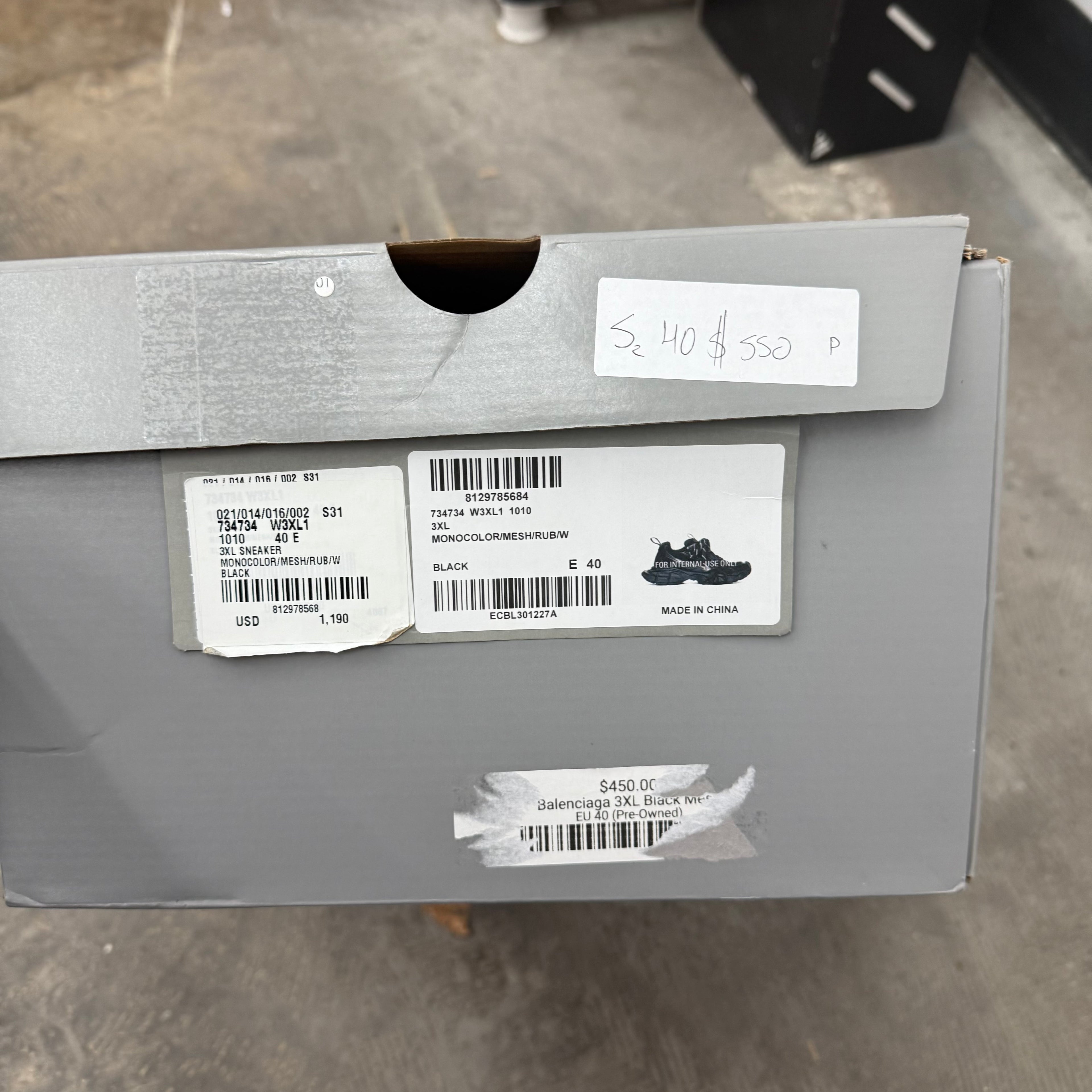 Balenciaga 3XL Triple Black Sneakers - Size 40 (US 7)