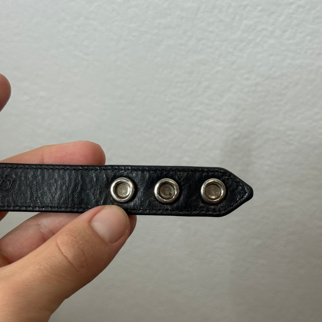 Chrome Hearts Triple Pyramid Leather Bracelet