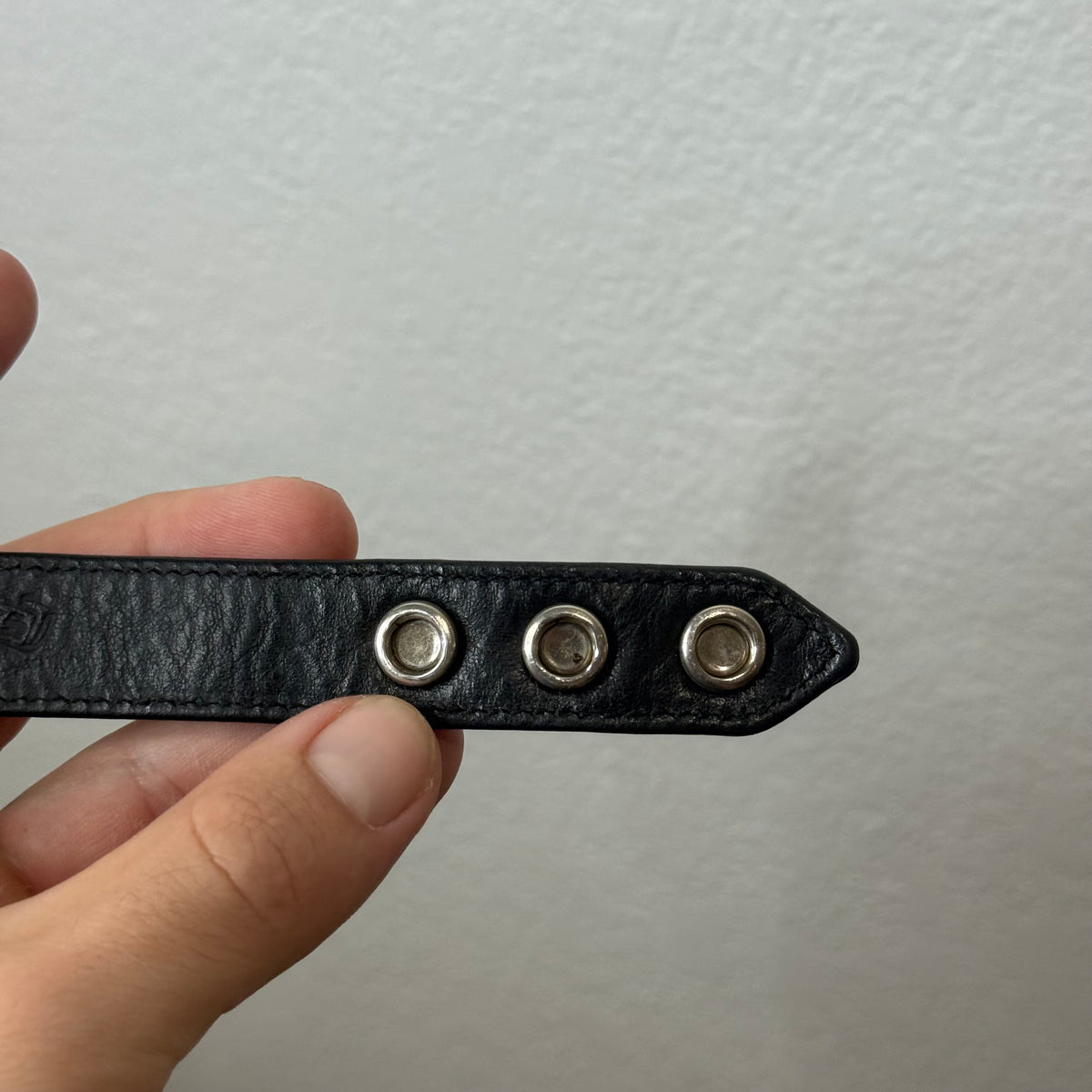 Chrome Hearts Triple Pyramid Leather Bracelet