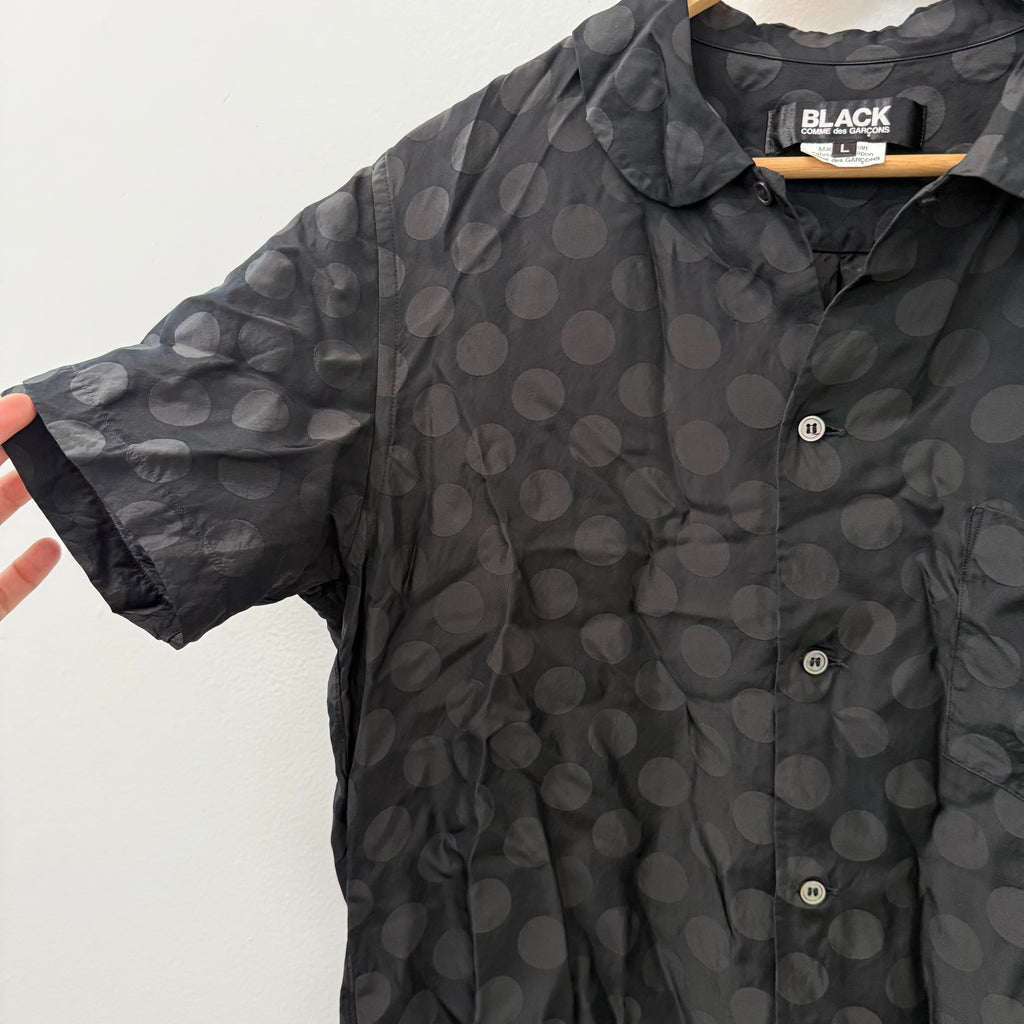 CDG BLACK Polka Dot Button Up Shirt - Size L