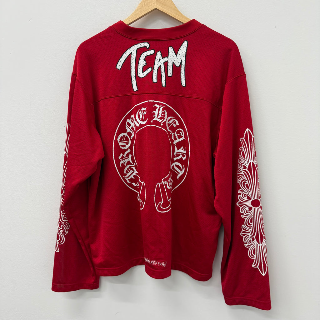 Chrome Hearts Matty Boy Form Red Longsleeve Jersey - Size L