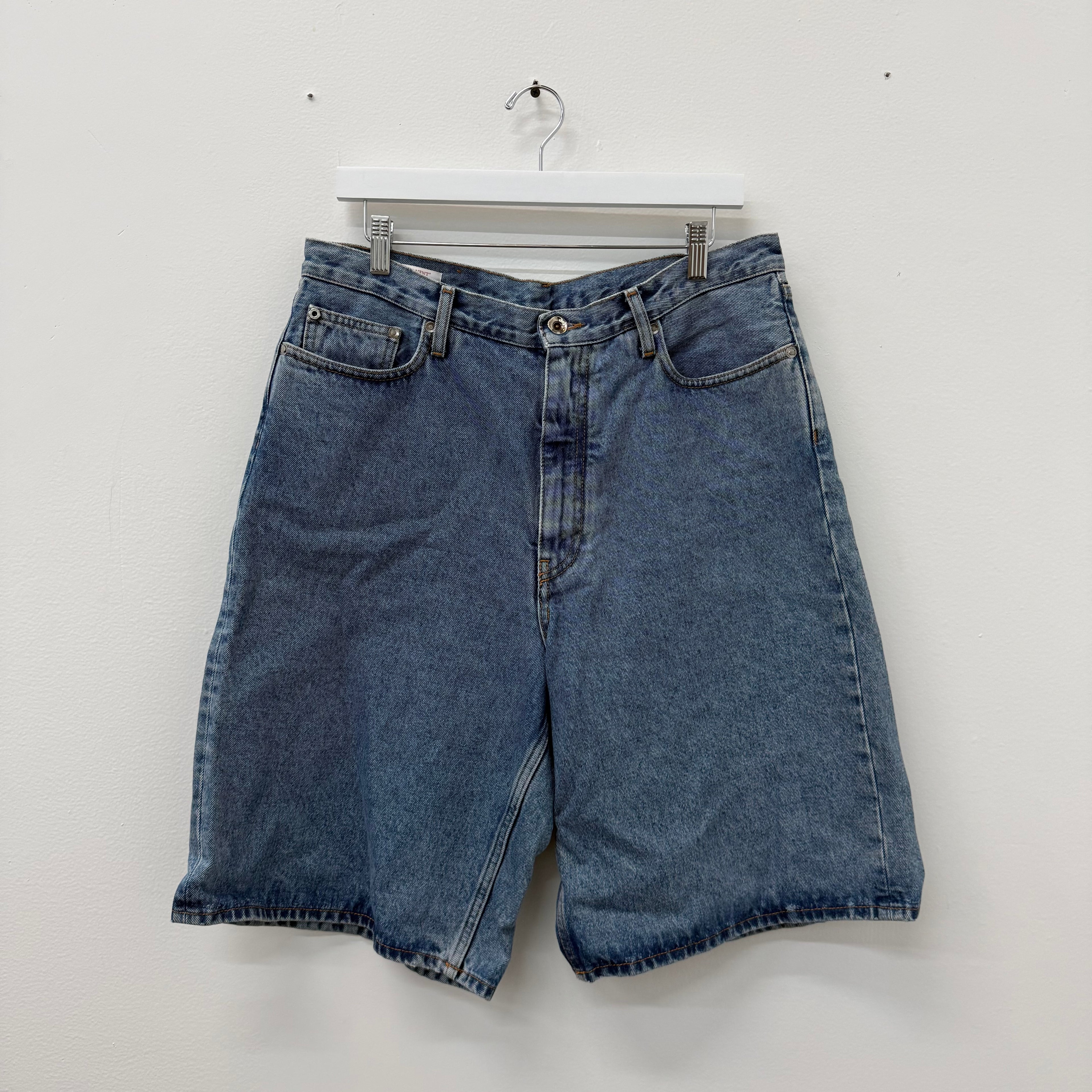 Off White Single Half Arrow Denim Shorts - Size 32