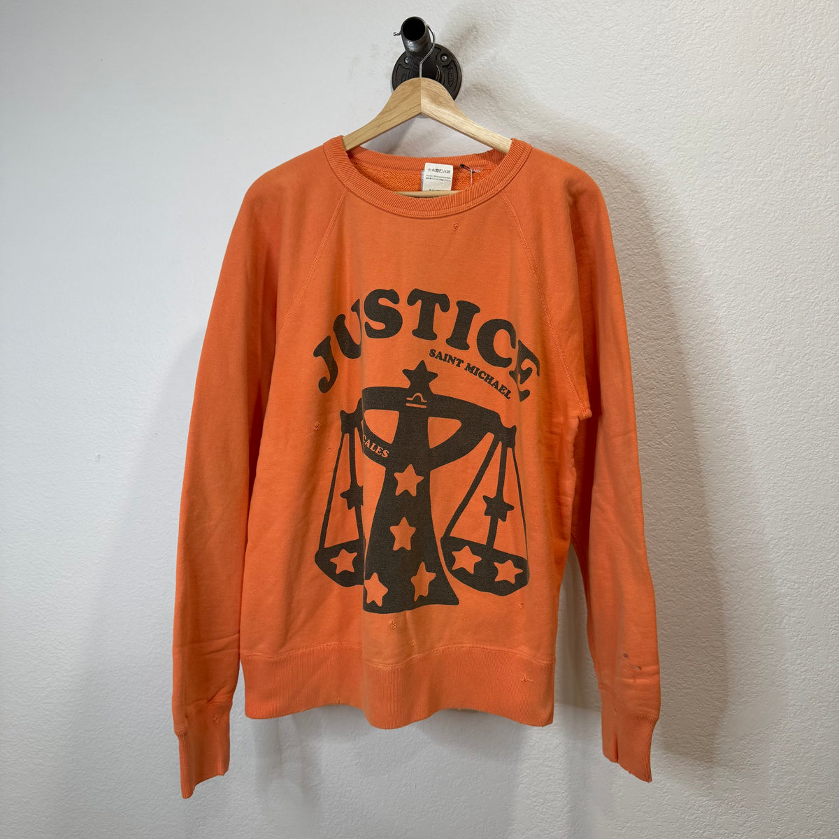 Saint Michael Justice Raglan Crewneck Sweatshirt - Size L