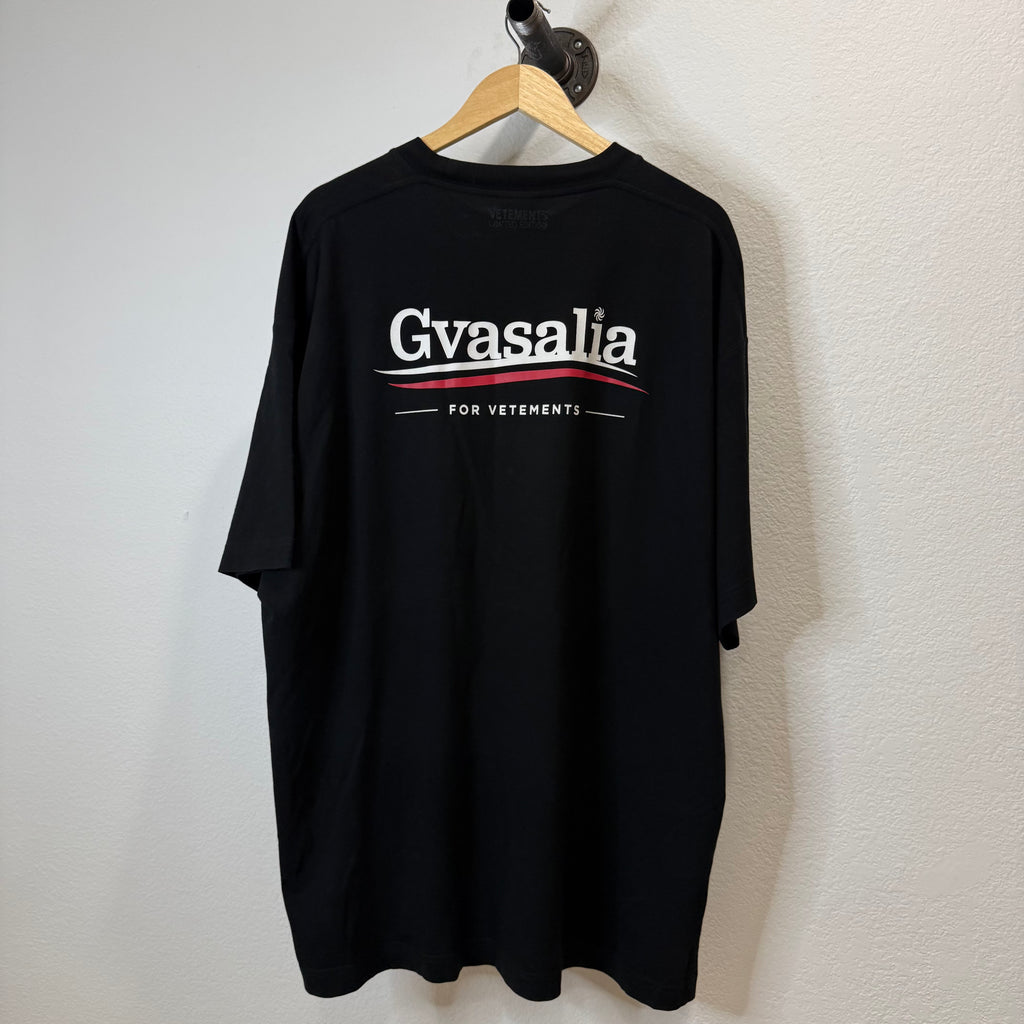 Vetements Gvasalia Denma Black T-Shirt - Size XL